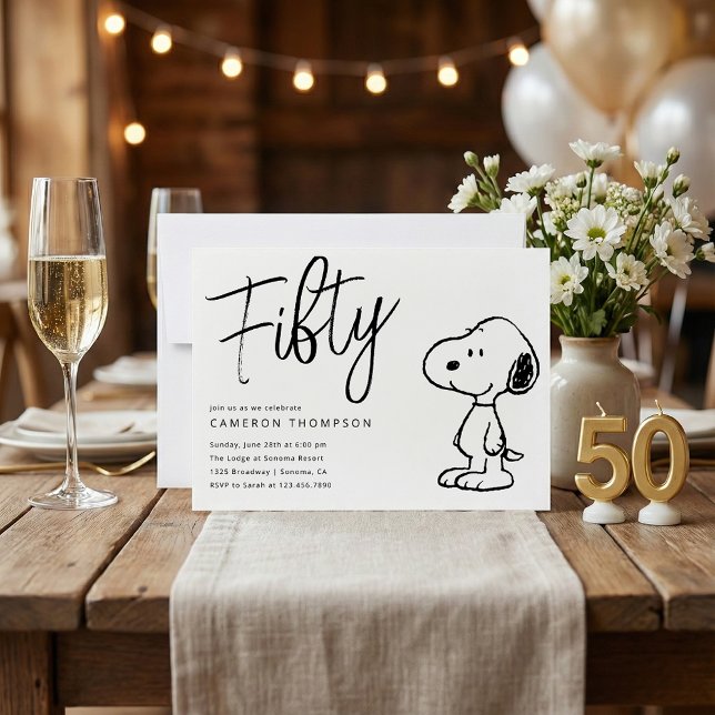 Invitation Snoopy d'arachides - 50e anniversaire (Créateur téléchargé)