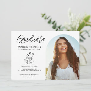 Invitation Snoopy d'arachides Fête de la fin d'études