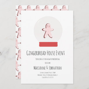Invitation Snow Globe Gingerbread Maison Décoration Party