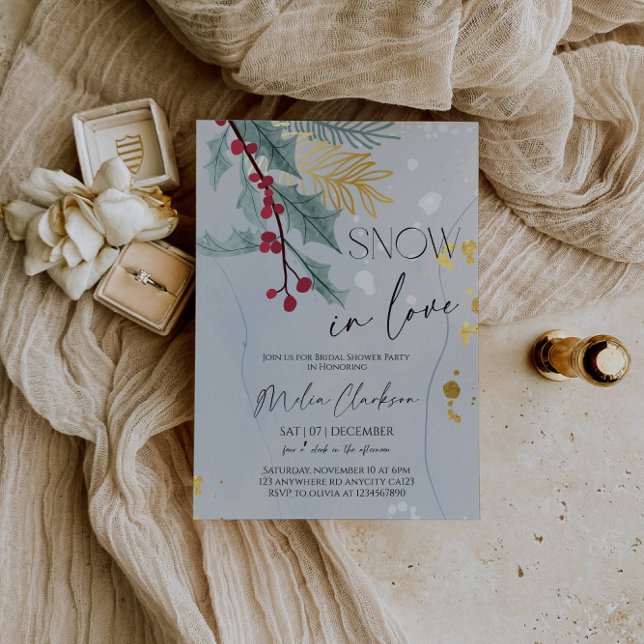 Invitation Snow in Love | Fête de douche de mariage de Noël (Créateur téléchargé)