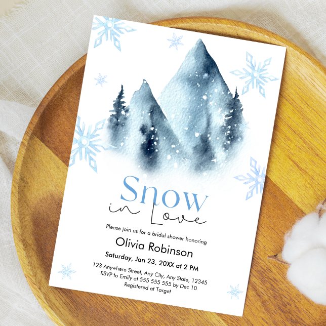 Invitation Snow in Love Winter Snowflakes Bridal Shower  (Snowy Mountains Snow in Love Winter Snowflakes Bridal Shower Invitation )