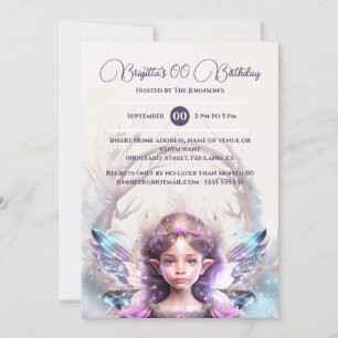 Invitation Snow princess rose fée magique hiver enchanté