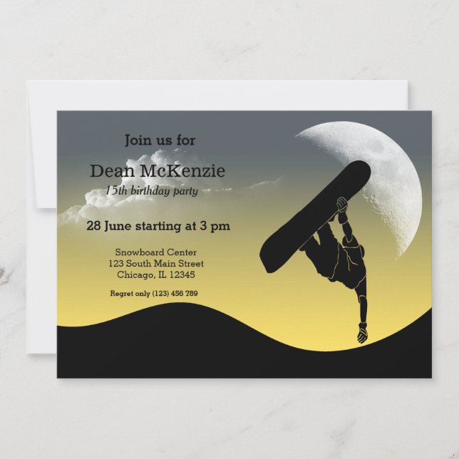 Invitation Snowboard (Devant)