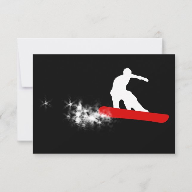Invitation snowboard : piste en poudre (Devant)