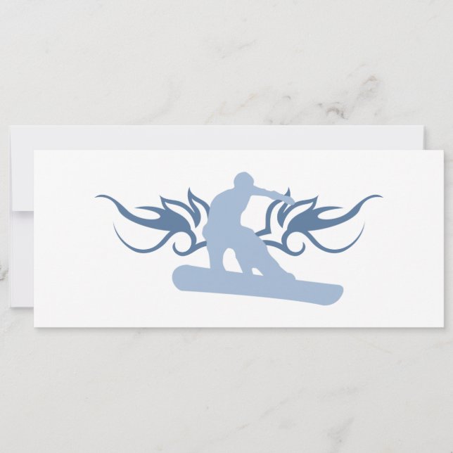 Invitation snowboard tribal (Devant)