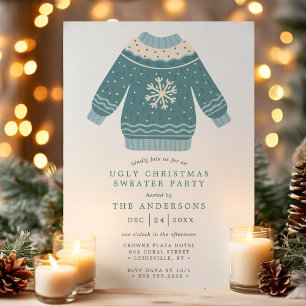 Invitation Snowflake Tacky Fête de Sweater Noël moche
