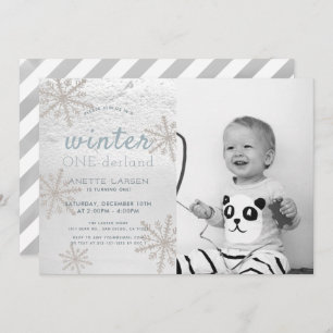 Invitation Snowflake Winter Onederland 1ère photo Anniversair