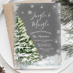 Invitation Snowflakes blanc Jingle & Mingle Winter Party<br><div class="desc">White Snowflakes Jingle & Mingle Christmas Party Invitation parfaite pour votre fête de Noël ! Invitation à tous à une fête de Noël avec cette élégante invitation de vacances rustiques.</div>