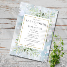 Snowflakes d'hiver Baby shower verdoyant | Saupoud