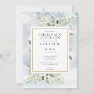 Invitation Snowflakes d'hiver Bridesmaids de verdure Déjeuner