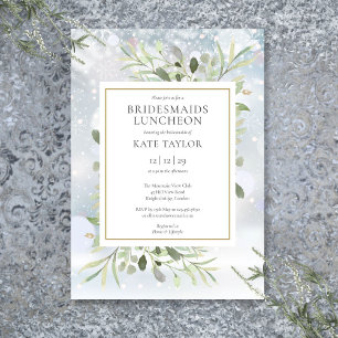 Invitation Snowflakes d'hiver Bridesmaids de verdure Déjeuner