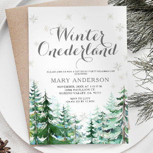 Invitation Snowflakes d'hiver Onederland Anniversaire