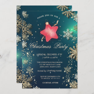 Invitation Snowflakes en or, Christmas Star Orament Company