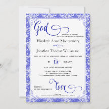 Snowflakes God is Love Christian Mariage Card