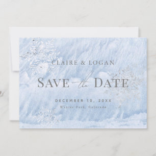 Invitation Snowflakes hiver gelé Enregistrer la date