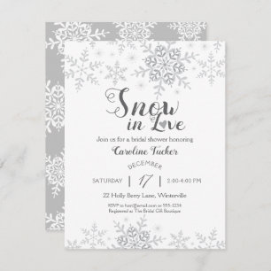 Invitation Snowflakes hiver neige en amour Fête des mariées