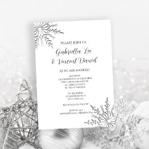 Invitation Snowflakes Mariage d'hiver