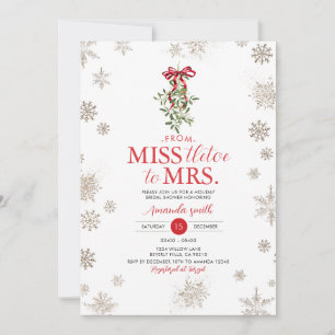 Invitation Snowflakes Miss tletoe à Mme Fête des mariées