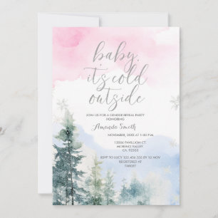 Invitation Snowflakes REVEAL GENDER HORS Baby shower