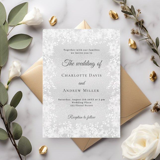 Invitation Snowflakes silver winter wedding (Créateur téléchargé)