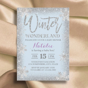 Invitation Snowflakes Winter Wonderland Baby shower