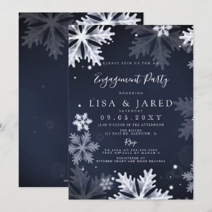 Invitation Snowflics de la Marine Partie d'engagement d'hiver