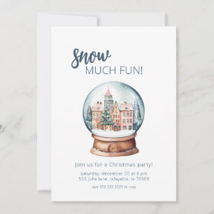 Invitation Snowglobe Snow Beaucoup de plaisir Noël Fête Invit