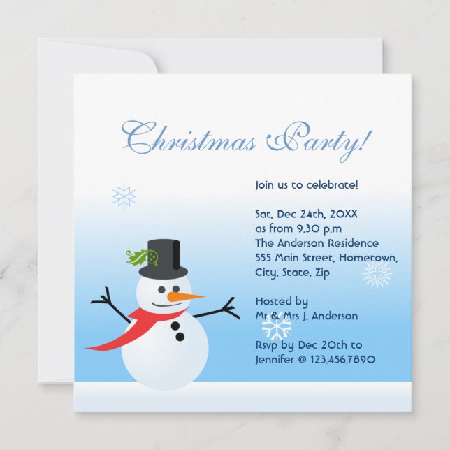 Invitation Snowman (Devant)