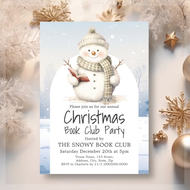 Invitation Snowman Book Club Noël (Créateur téléchargé)
