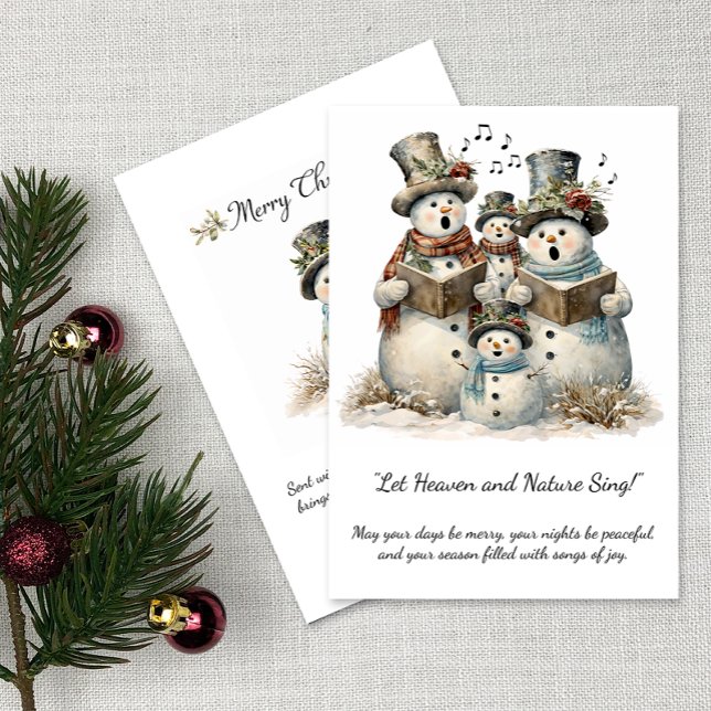 Invitation Snowman Family Carolers Christmas Greeting | (Créateur téléchargé)