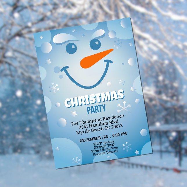 Invitation Snowman Fête de Noël (Créateur téléchargé)