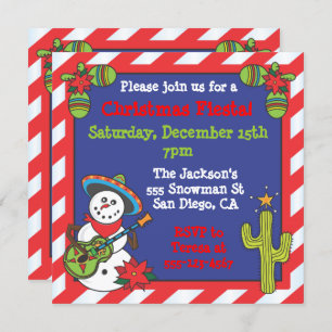 Invitation Snowman mexicain du sud-ouest Feliz Navidad