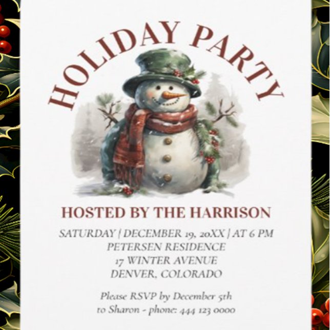 Invitation Snowman Noël Vintages voeux Plaque en papier (Shop Holiday Cards & Christmas Cards With Beautiful Designs)