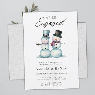 Invitation Snowmen d'hiver Drôle mignon fête d'engagement