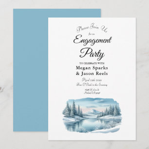 Invitation SnowMountain Winter Lake Engagement Party