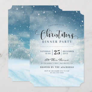 Invitation SnowWinter Wonderland Christmas Dinner Party