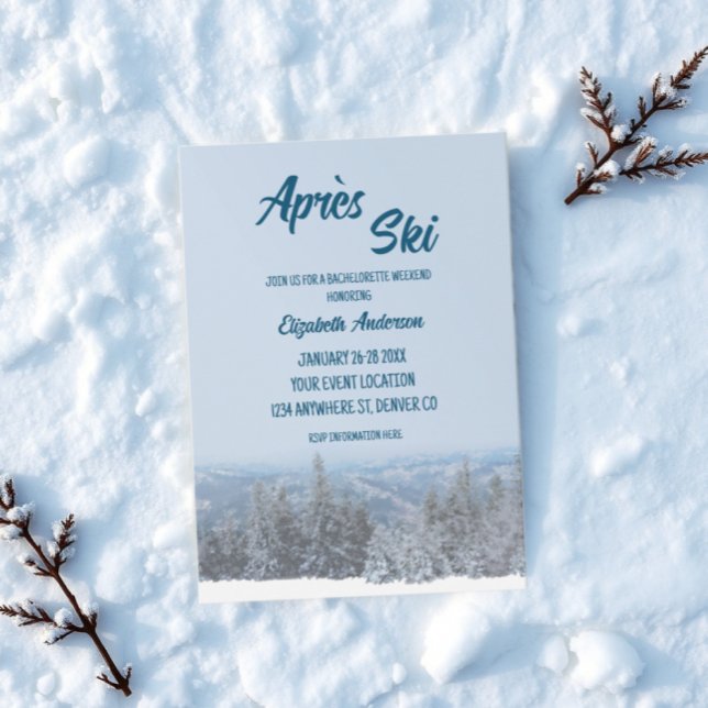 Invitation Snowy Mountain Forest Bachelorette Weekend (Créateur téléchargé)