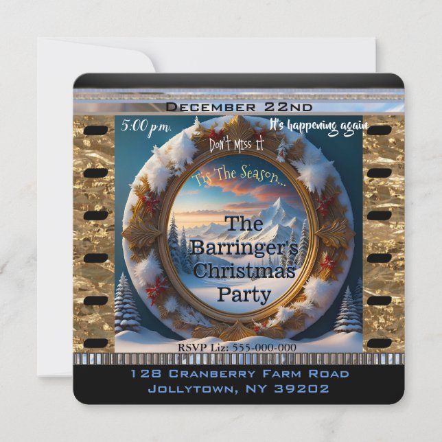 Invitation Snowy Mt. Fête de Noël annuelle pacifique (Devant)