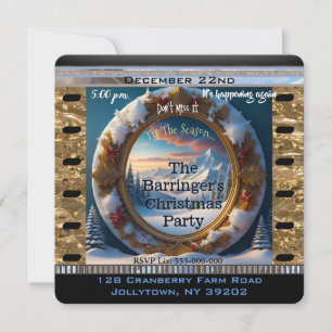 Invitation Snowy Mt. Fête de Noël annuelle pacifique