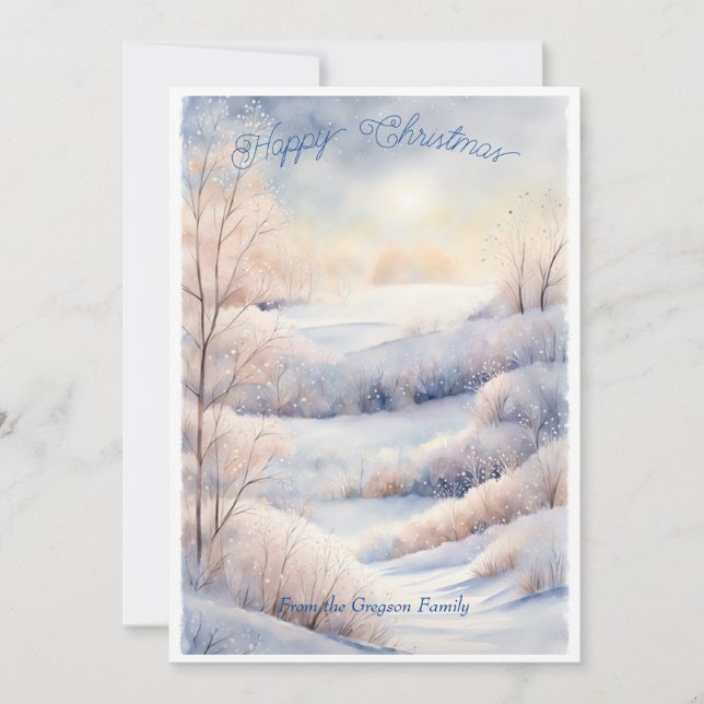 Invitation Snowy Serenity : Wonderland d'hiver personnalisabl (Devant)