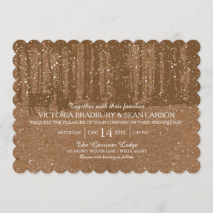 Invitation Snowy Woodland et Deers  Mariage