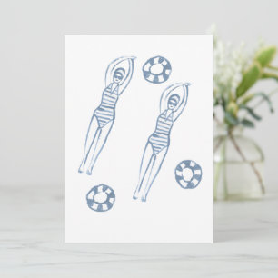 Invitation Snychro artistique nageurs Illustration bleue