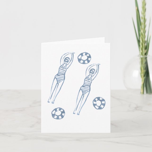 Invitation Snychro artistique nageurs Illustration bleue (Devant)