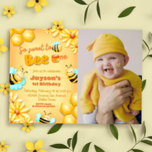 Invitation So Sweet to Bee One - 1er anniversaire avec photo