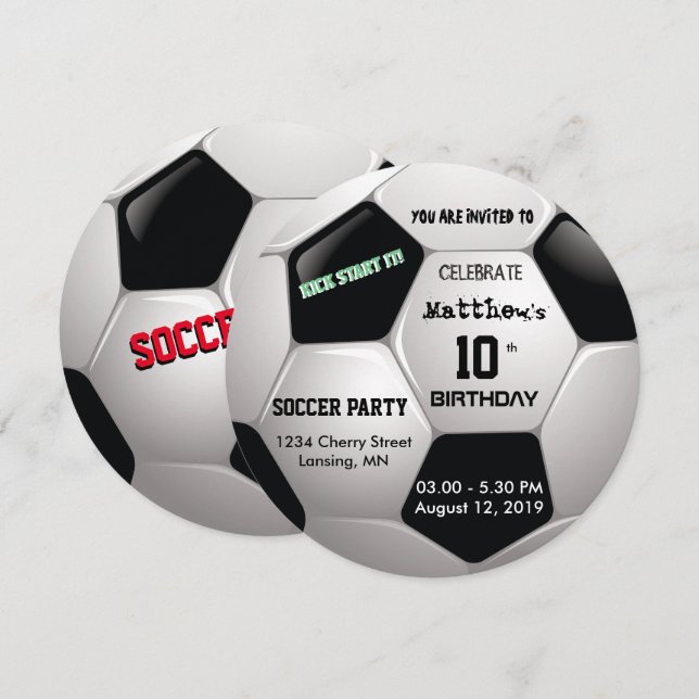 Invitation Soccer Amusement ⚽ Anniversaire Fête Epic (Devant / Derrière)