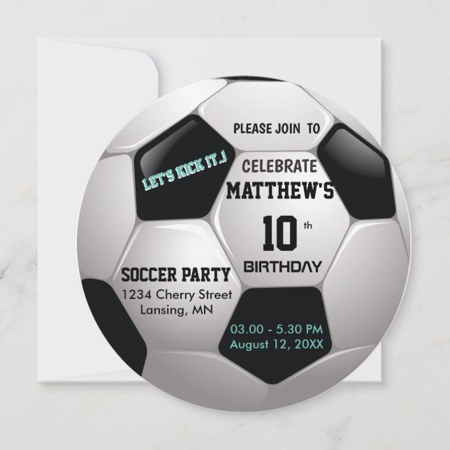 Invitation Soccer Amusement ⚽ Anniversaire Fête Epic (Devant)
