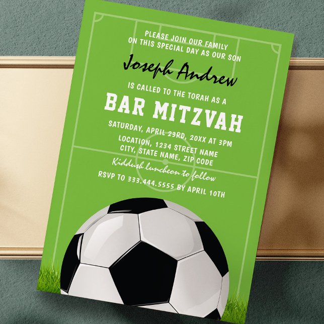 Invitation Soccer Bar Mitzvah | Football Mitzvah (Créateur téléchargé)