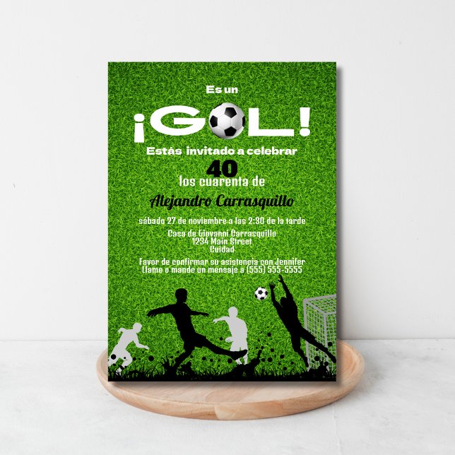 Invitation Soccer espagnol Fête d'anniversaire homme n'import (Créateur téléchargé)