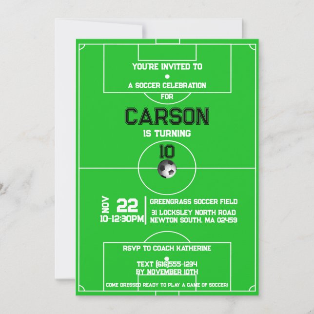 Invitation  Soccer Football boy birthday  (Devant)
