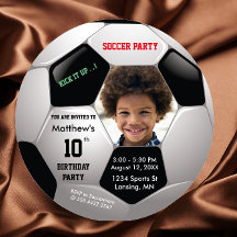 Soccer Fun Photo Anniversaire Epic Party Invitatio